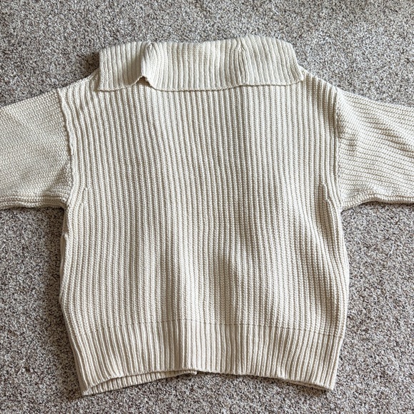 Free People Swim Too Deep Birch Cream Ribbed Women's Cardigan - Picture 5 of 7